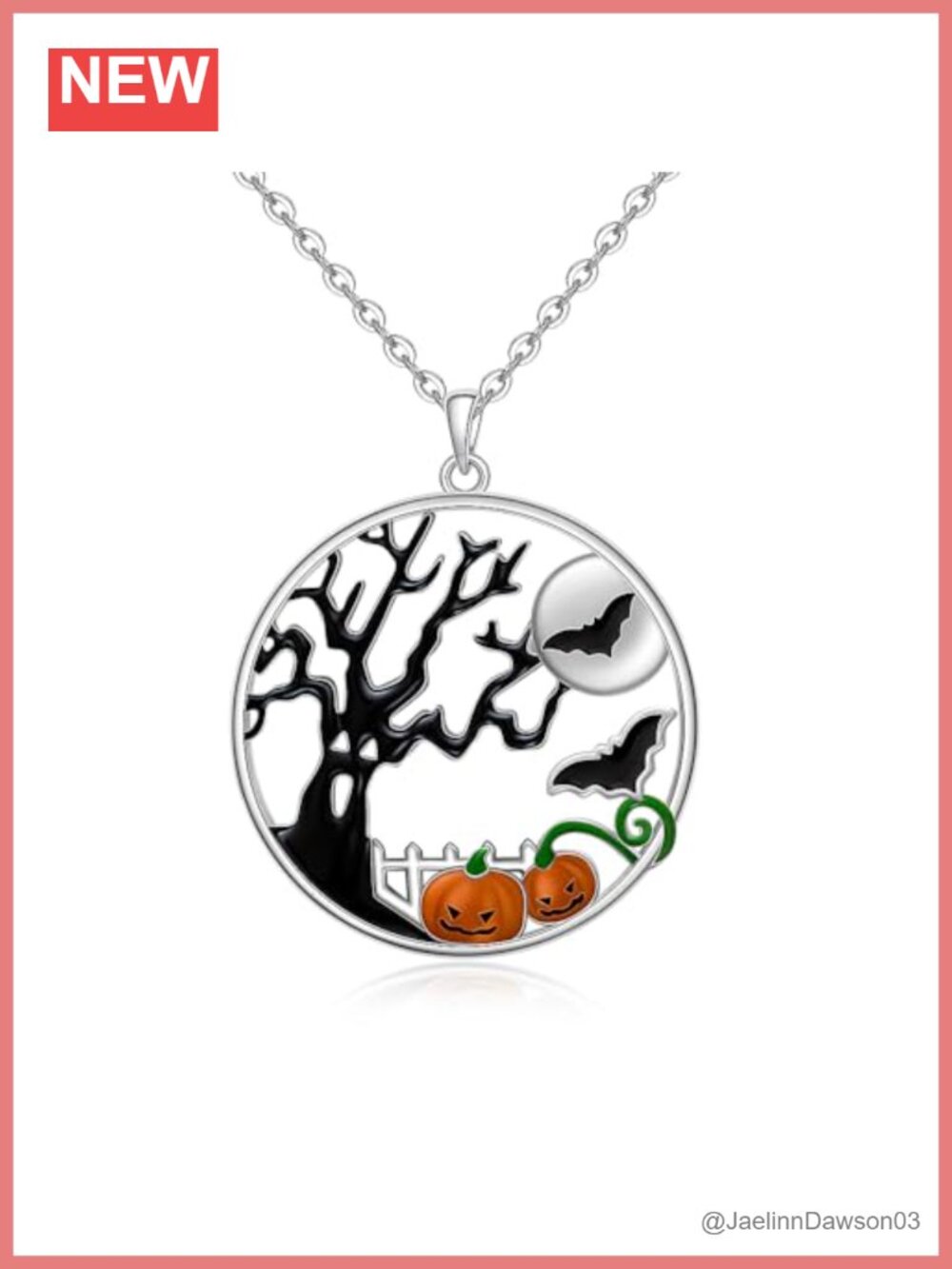 Sterling Silver Bat Pendant Necklace Halloween Jewelry Gift